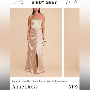 Champagne Satin Gown - Birdy Grey